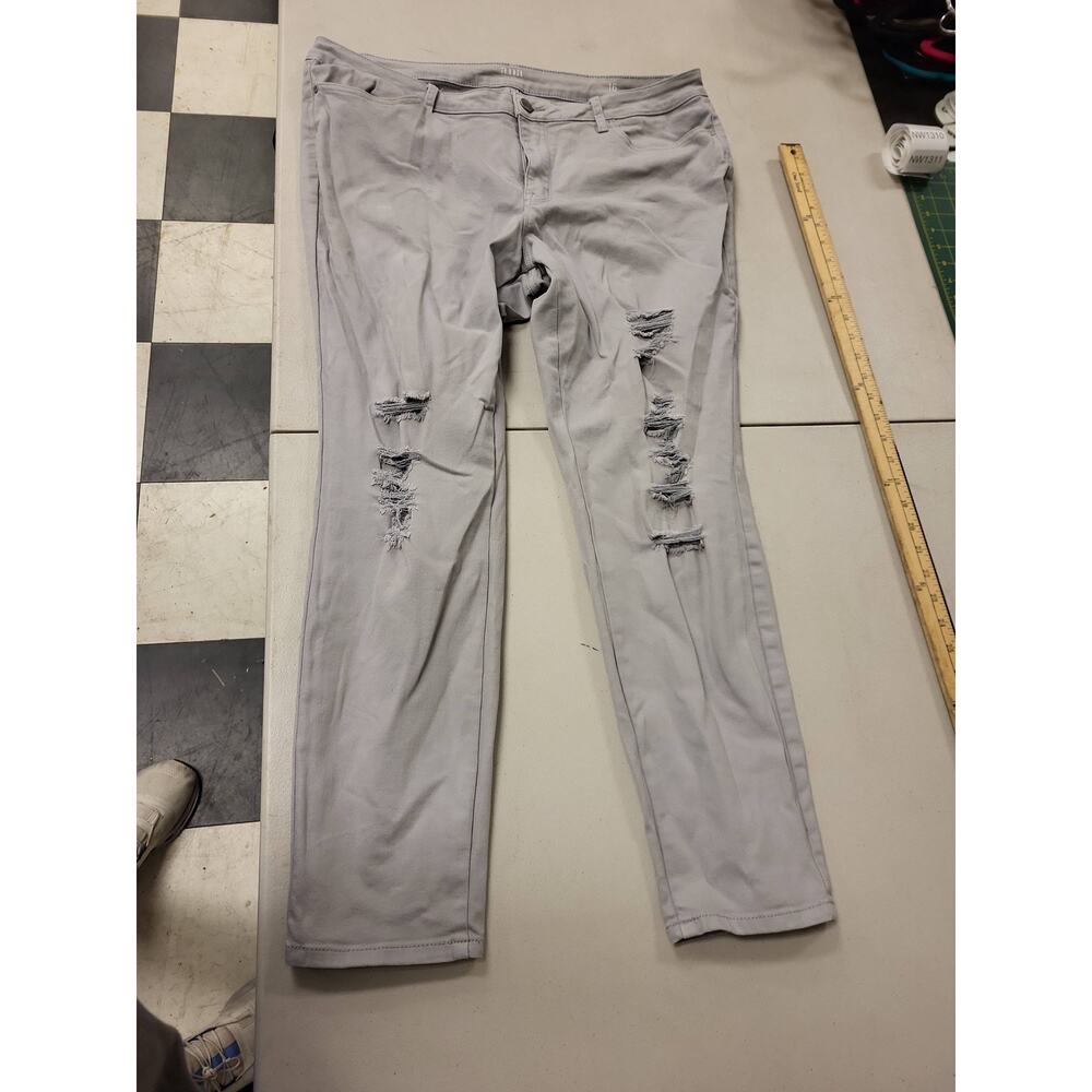 ana A New Approach Womens Jeggings Size 16 Gray‎ Distressed Denim Jeans Pants